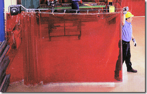 Sliding safety curtain
