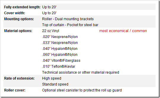 Industrial-Roll-Up-Guard-Specifications