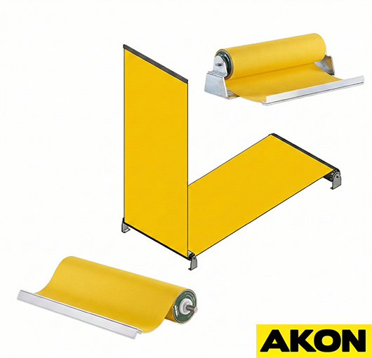 Roll up machine safety guarding yellow