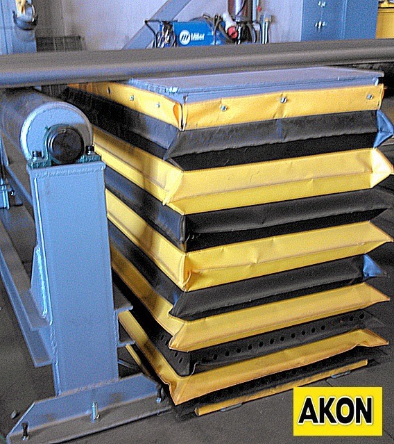 Scissor Lift Table Guarding For MFG Plants AKON Skirting and Bellows