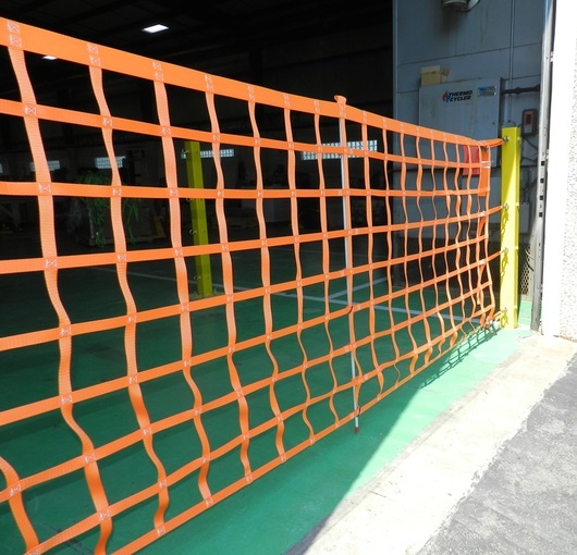 post-mounted safety nets for loading docks