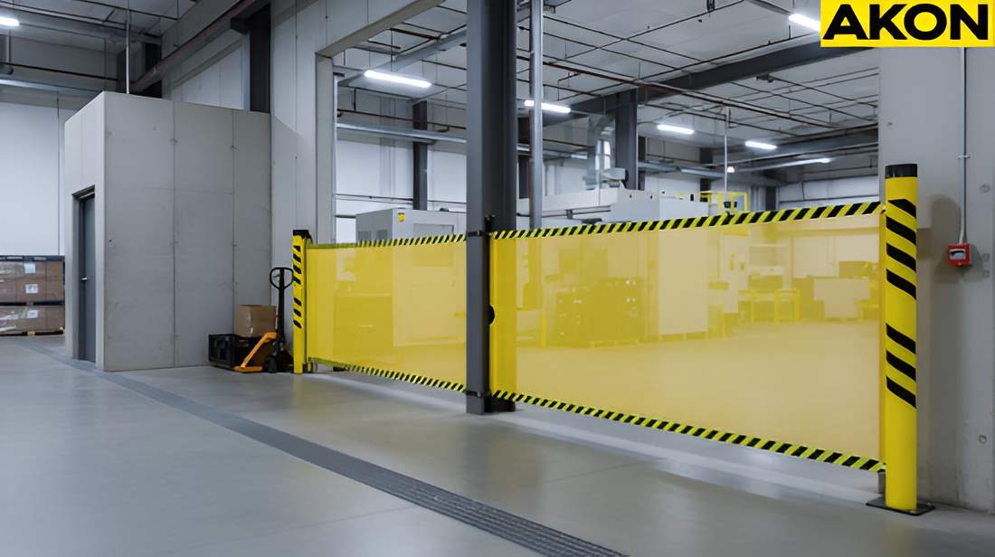 Industrial facility using retractable barrier to control spill response boundaries