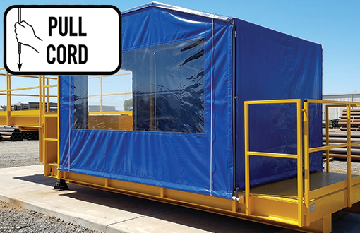 Pull cord manual industrial roll up curtain