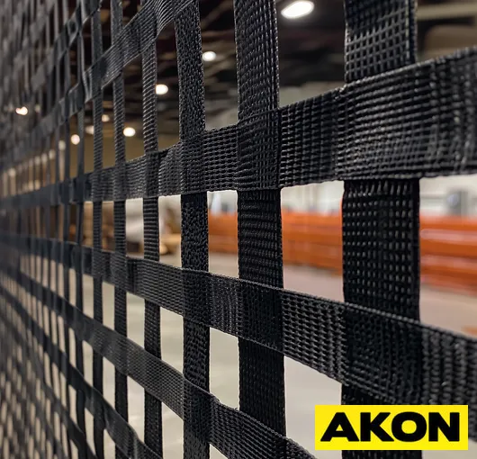 Polyester safety netting robot cell closeup